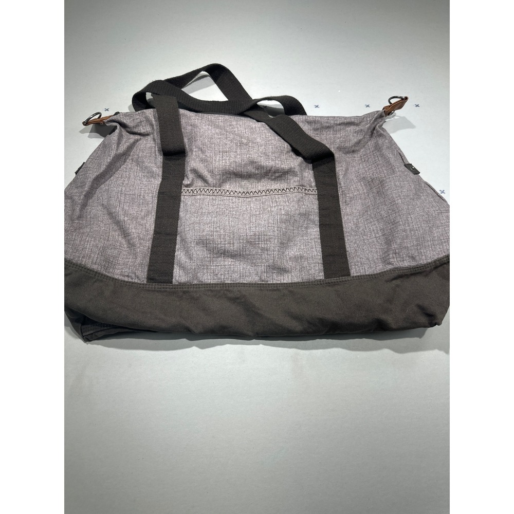 Thirty-One Retro Metro Weekender Bag Grey Heather Canvas Travel Tote Crossbody